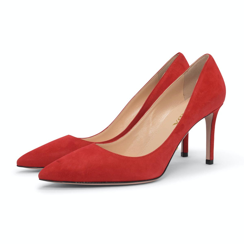 Prada Red Suede Pumps - Blue Spinach