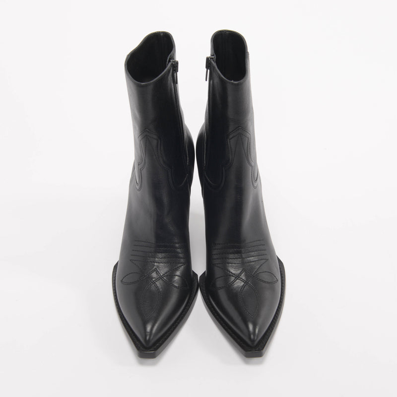 Celine Black Calfskin Moon Zipped Boots 40 - Blue Spinach