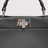 Fendi Grey Leather Mini Peekaboo Shoulder Bag - Blue Spinach