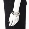 Chanel Black & White Crystal & Beads CC Bracelet - Blue Spinach