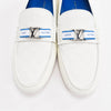 Louis Vuitton White Damier Infini Hockenheim Loafers UK 7.5 - Blue Spinach