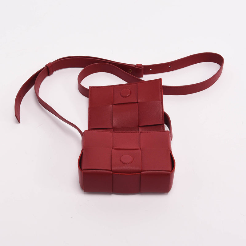 Bottega Veneta Red Intrecciato Candy Cassette Bag - Blue Spinach