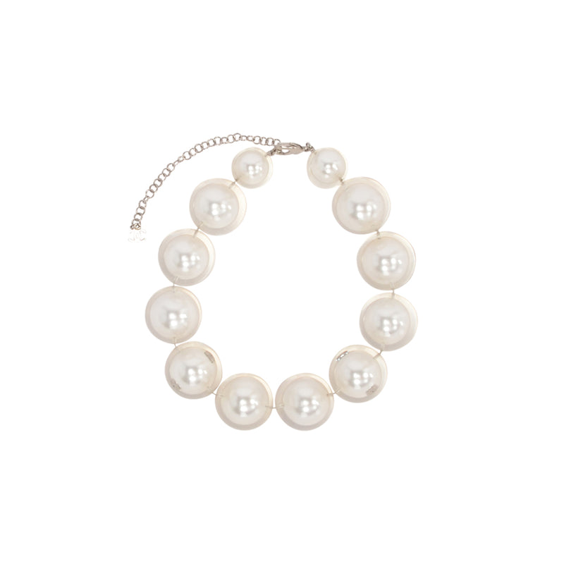 Chanel Resin Coated Faux Pearl Choker Necklace - Blue Spinach